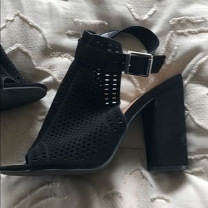 Black heels with ankle straps